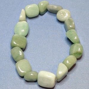 Green Aventurine stretch bracelet 12-15mm nugget stones with felt pouch-NB34